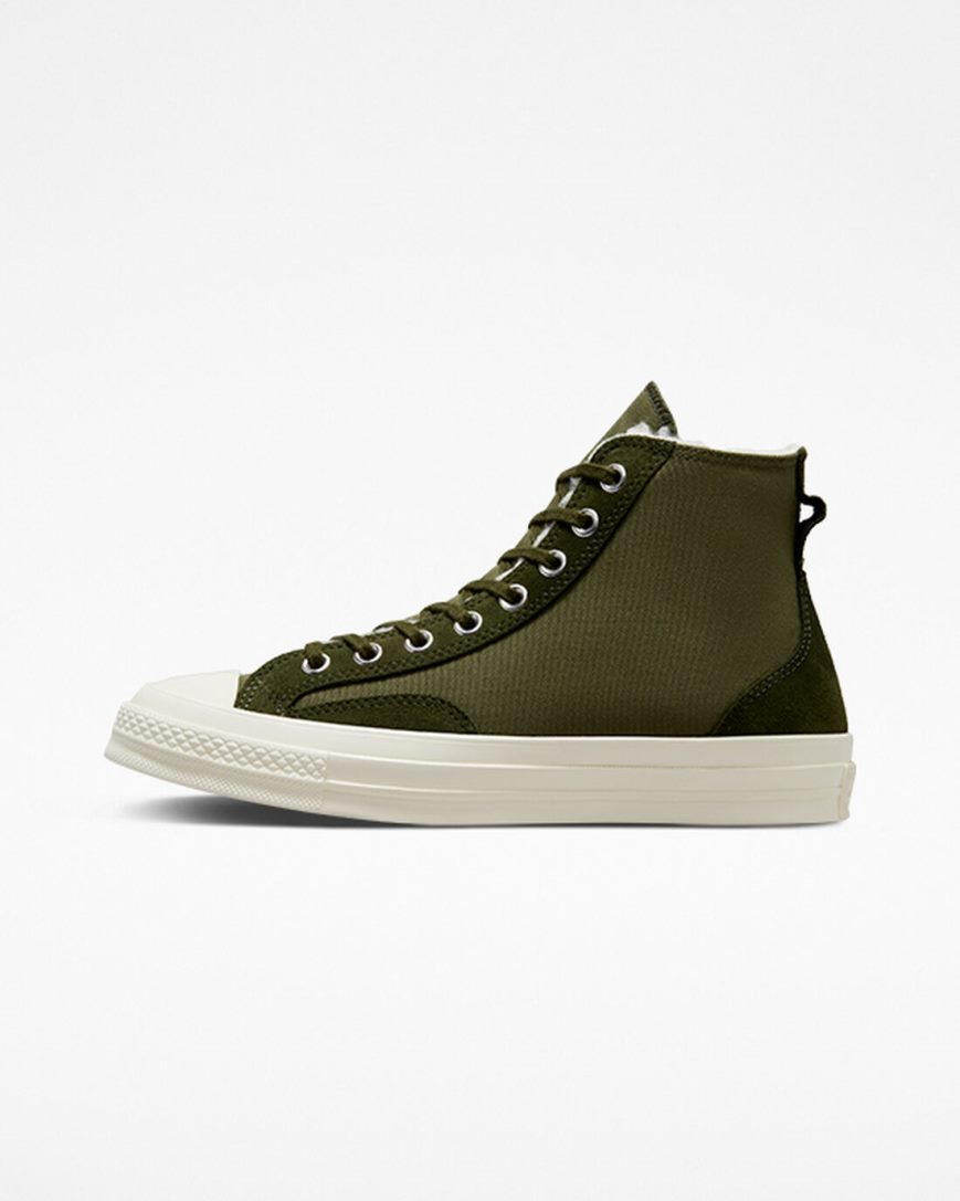 Zapatillas Altas Converse Chuck 70 Lined Colorblock Mujer Verde Oliva Verde | PE 0LW784